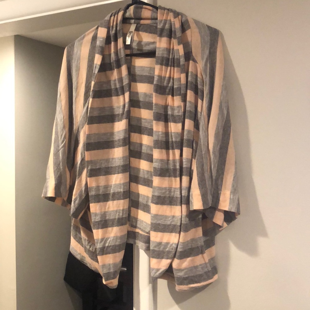 Light pink and gray casual cardigan